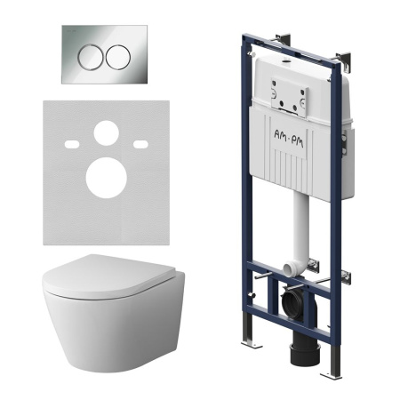 IS100151.741701 Инсталляция MasterFit с клавишей L глянц хром с подвесным унитазом Sense FlashClean с сиденьем