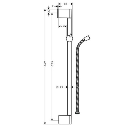 Душевая штанга Hansgrohe Unica Crometta 65 см 27615000