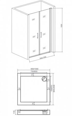 Душевой уголок Good Door PANDORA SD-С-CH 90х90