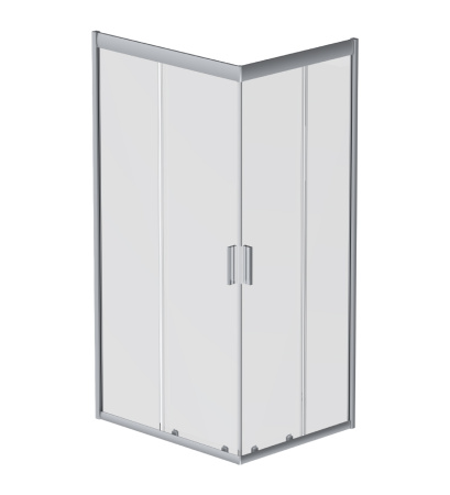 W90G-404-100280-MT Gem Душевое ограждение AM.PM 100х80 прям.,стекло прозрачное, профиль мат.серебро,без поддона