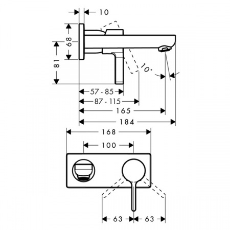 Смеситель для умывальника Hansgrohe Metris S 31162000