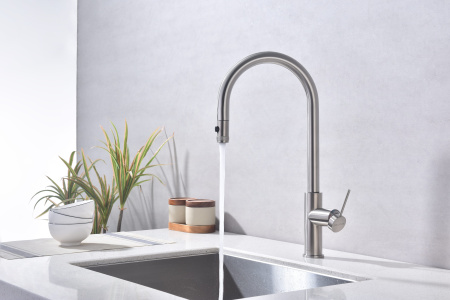 Смеситель для кухни Paulmark GALANT Ga213077-BS, брашированная сталь