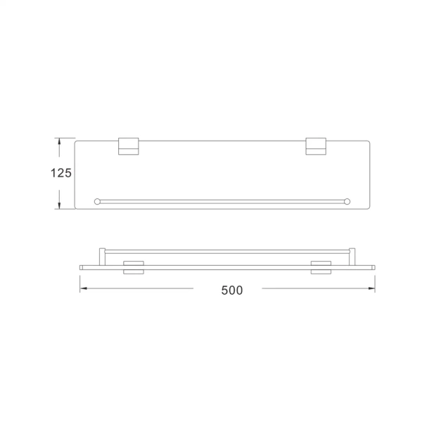 Полка стеклянная Rose RG1719, хром