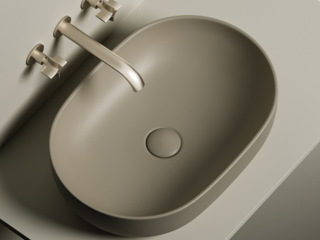 Умывальник чаша накладная овальная Ceramicanova Element 600*415*135мм, Капучино матовый, CN6047MC