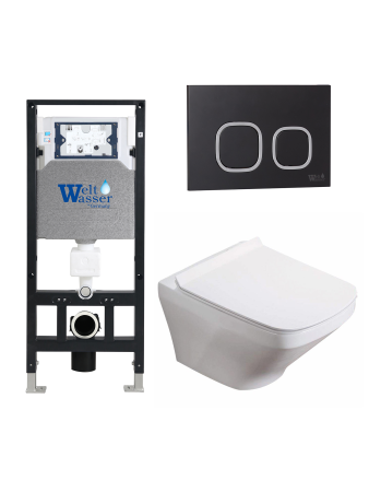 Комплект инсталляции с унитазом Weltwasser AMBERG 506 + HOFBACH 041 GL-WT + AMBERG RD-BL