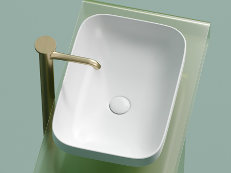 Умывальник чаша накладная прямоугольная Ceramicanova Element 500*359*145мм, белый матовый, CN6055MW