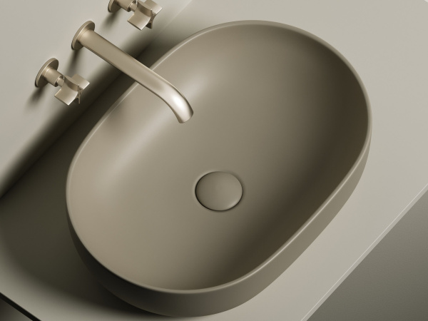 Умывальник чаша накладная овальная Ceramicanova Element 600*415*135мм, Капучино матовый, CN6047MC