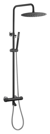 Душевая стойка Boheme Uno 468-T-BCR черный, хром, с термостатом