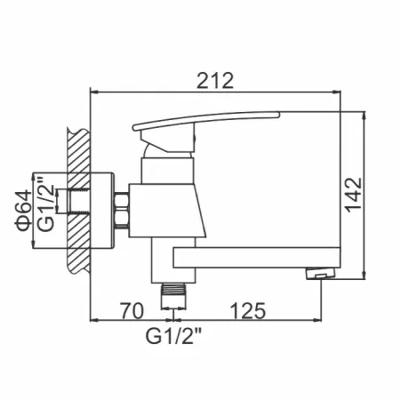 Смеситель для ванны Ledeme H70 L3170