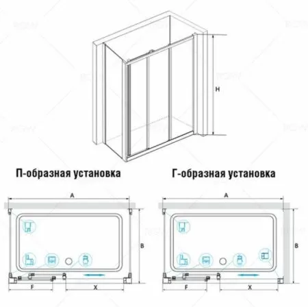 Душевой уголок RGW Classic CL-40 130х90 стекло прозрачное, 04094039-011