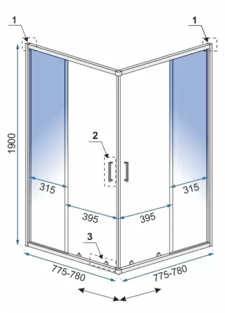 Душевой уголок Rea PUNTO 80x80 REA-K4800