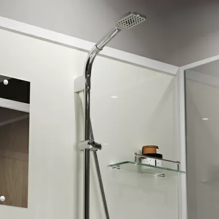 Душевая кабина Niagara Standart ST100/80/15Q/BK (100х80х200) прямоугольник,поддон 15см,распашная,проф.белый,без крыши