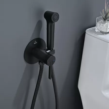 Гигиенический душ со смесителем Rose R235H, черный