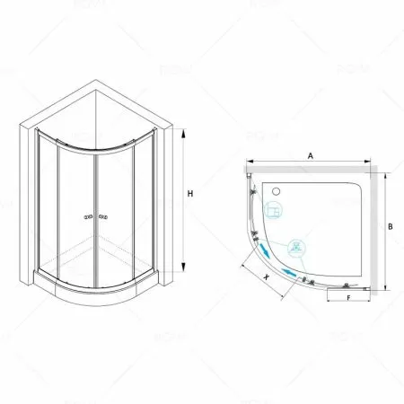 Душевой уголок RGW CL-51 04095188-11 80х80х185 см, хром