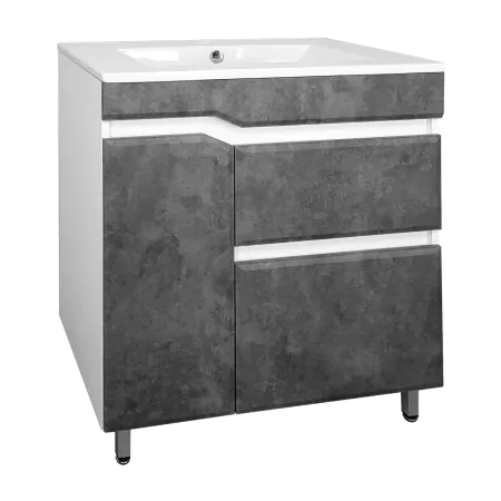 Тумба напольная Toppus Velvet 75 9811.014, черный камень, с умывальником Quadro