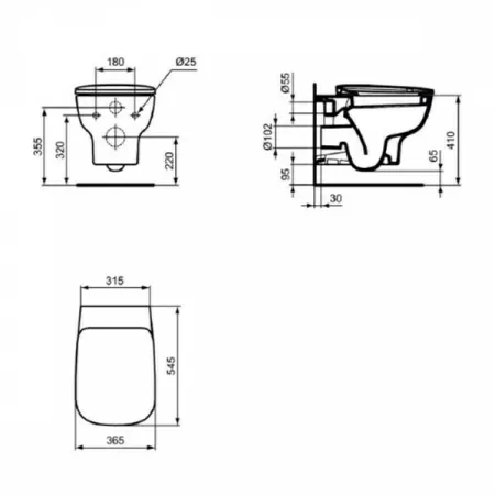 Комплект инсталляции и унитаза Ideal Standard Esedra AquaBlade T387301