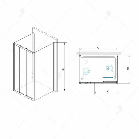 Душевой уголок RGW PA-73 (PA-13 + Z-050-2) стекло прозрачное 180х100, 060873180-011