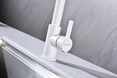 Смеситель для кухни Paulmark HALT Ha214021-431, белый матовый