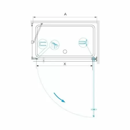 Душевой уголок RGW HO-045 (HO-011 + Z-050-2 + O-204) 350604560-011 100х60х195 см, хром