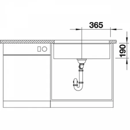 Кухонная мойка Blanco SUBLINE 700-U SILGRANIT отводная арматура InFino Темная скала