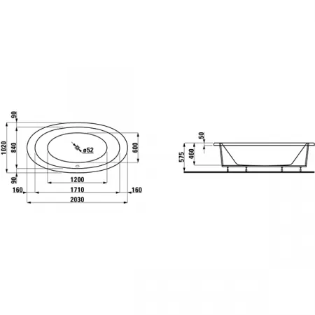 Акриловая ванна Laufen Alessi One 203х102 2439700006951