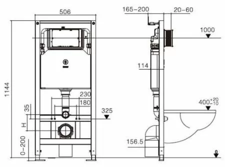 Унитаз с инсталляцией WeltWasser AMBERG 506 ST + GELBACH 004 MT-BL + AMBERG RD-CR