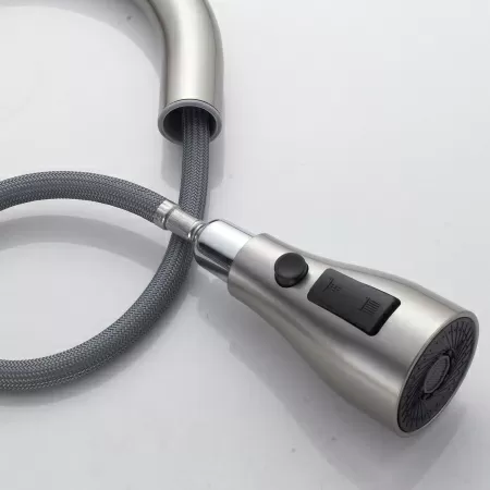 Смеситель для кухни с выдвижным изливом Shevanik S363L, сатин