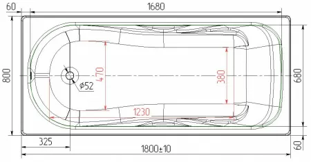 Чугунная ванна Универсал Сибирячка 180x80