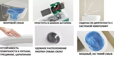 Унитаз MAIELLA Aria Pulse подвесной с функцией импульсного смыва, безободковый Ceruttispa CT10191 (590x360x385)