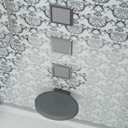 Душевая кабина Niagara Luxe NG-7714W (100x90х215) низкий поддон(15см),дверь распашная,стенки серебро,5 мест