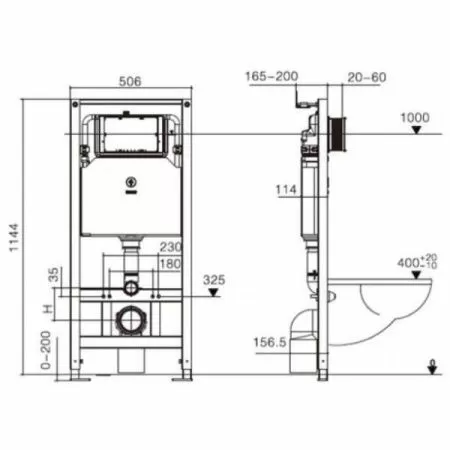 Унитаз с инсталляцией WeltWasser AMBERG 506 + KEHLBACH 004 GL-WT + AMBERG RD-CR