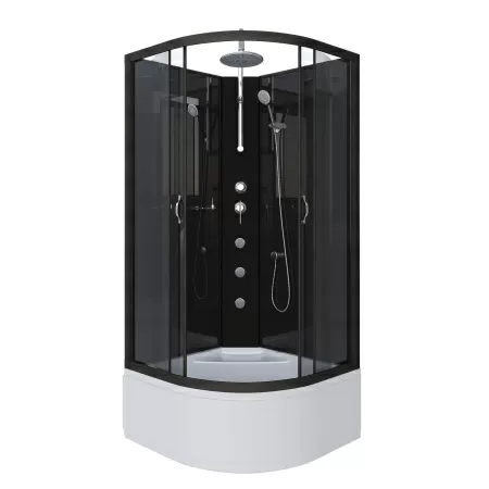 Душевая кабина Niagara Classic NG-6508-14BKTG (90х90х210) высокий поддон(40см),черный,стекло тонированное