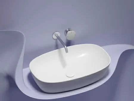 Умывальник чаша накладная овальная Ceramicanova Element 600*380*138мм, Белый матовый, CN6049MW