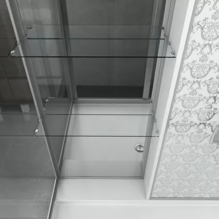 Душевая кабина Niagara Luxe NG-7713WR (82x120х215) низкий поддон(15см),дверь раздвижная,стенки серебро