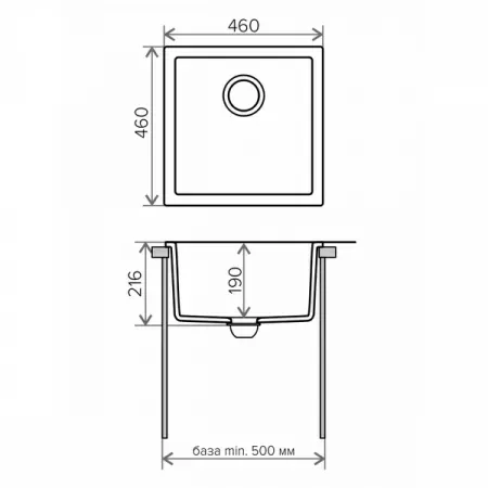 Кухонная мойка Tolero R-128 46x46 темно-бежевый
