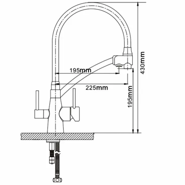 Смеситель для мойки с гибким изливом Gappo G4398