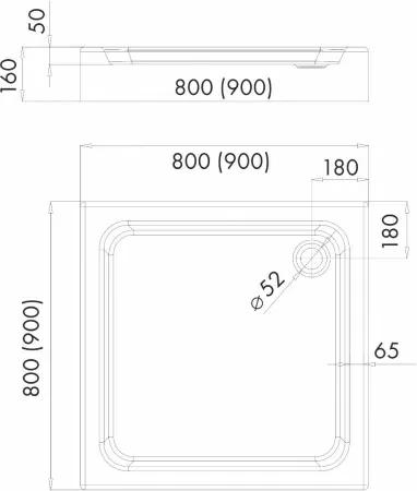 Душевой поддон iRegio Econo 2.0 LDBR320 80х80х16 см