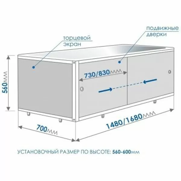 Экран под ванну Метакам Кварт 148, белый