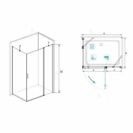Душевой уголок RGW LE-44 (LE-04+Z-14) 06124429-11 120х90х195 см, хром