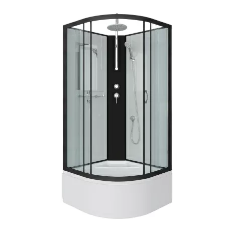 Душевая кабина Niagara Classic NG-6708-14BKT (90х90х210) высокий поддон(40см),черный,стекло прозрачное