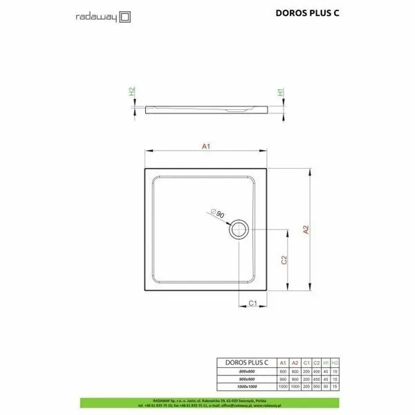 Душевой поддон Radaway Doros C 100x100 SDRC1010-01
