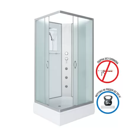 Душевая кабина Niagara Classic NG-3301-14BKT (90х90х210) средний поддон(26см),стекло матовое