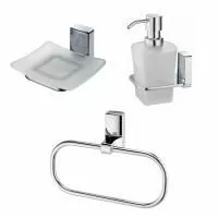 Комплект аксессуаров для ванной комнаты WasserKRAFT Leine (мыльница, дозатор, держатель)