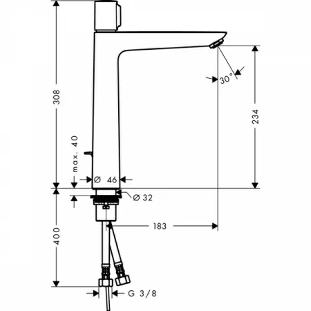 Смеситель для умывальника Hansgrohe Talis Select E 71752000 с донным клапаном