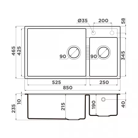 Кухонная мойка Omoikiri Tedori 85-2-U-SA Tetogranit бежевый 4993942