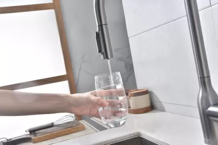 Смеситель для кухни Paulmark UNIVERSAL Un213880-GM, вороненая сталь