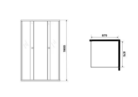 Душевое ограждение Niagara Eco NG-1009-14QBLACK (90х90х190) квадрат,раздвижное,черный,стекло мозаика,1 место