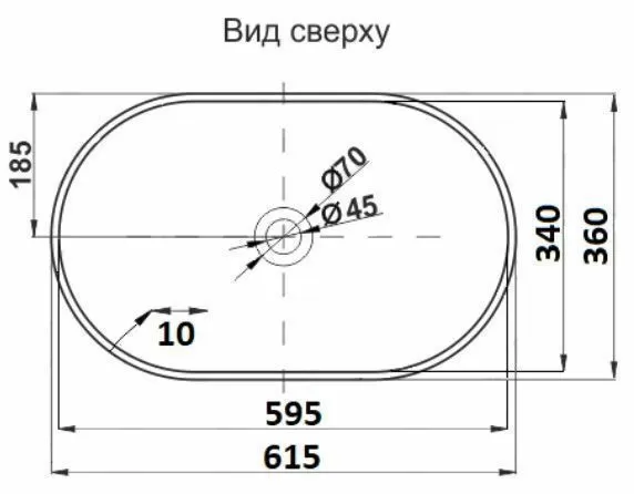 Умывальник накладной CeramaLux 7811AMC-1