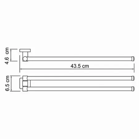 Держатель полотенец двойной WasserKRAFT Lippe K-6531