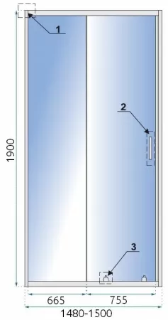 Душевая дверь Rea SLIDE PRO 150 Rea-K5308